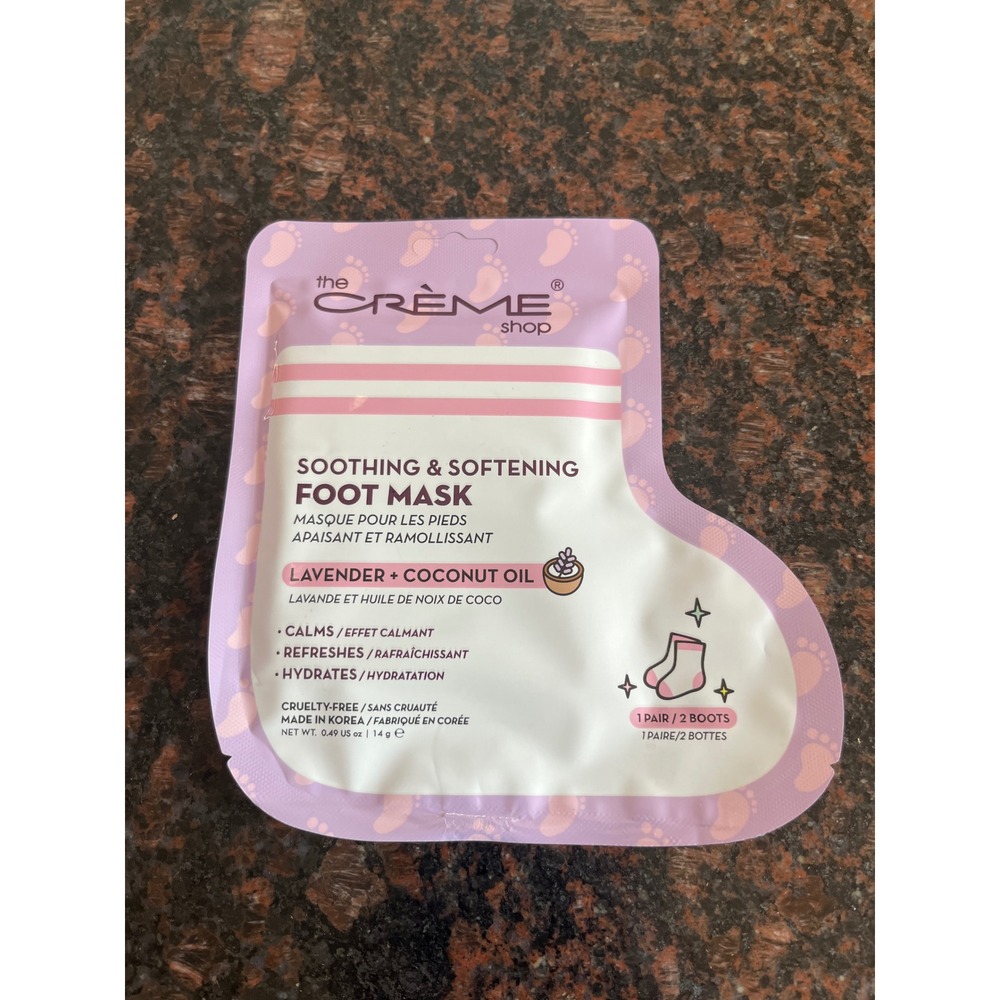 The Creme Shop Soothing Softening Foot Mask Lavender Coconut Oil 1 Pair 14g